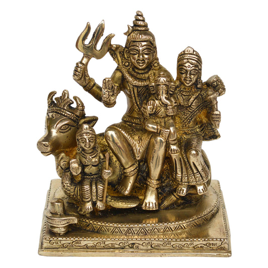 Shiva Parivaar brass metal decorative home decor/gift purpose statue Aakrati
