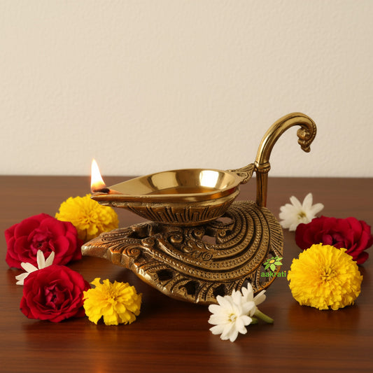 Brass Made decorative Pooja ghar Aarti oil lamp/Diya