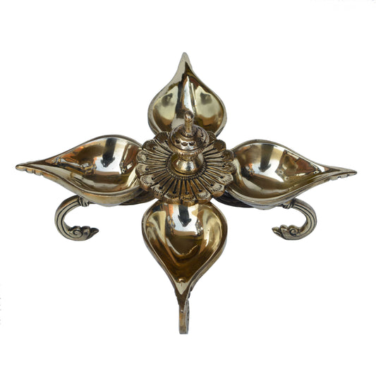 Brass Made pooja ghar/temple aarti oil lamp/diya Aakrati