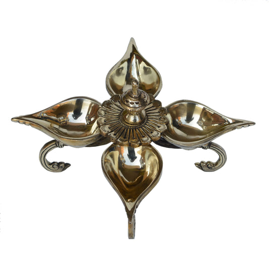 Brass Made pooja ghar/temple aarti oil lamp/diya Aakrati