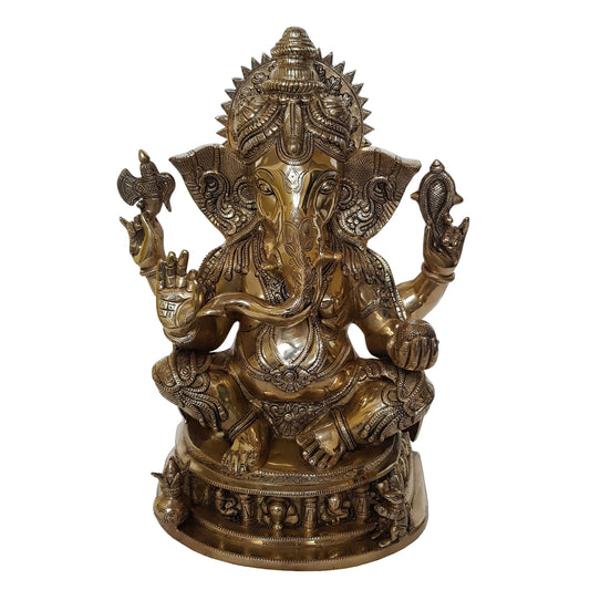 Sitting Lord Ganesha Brass Made Home/Office Decor decorative statue Aakrati