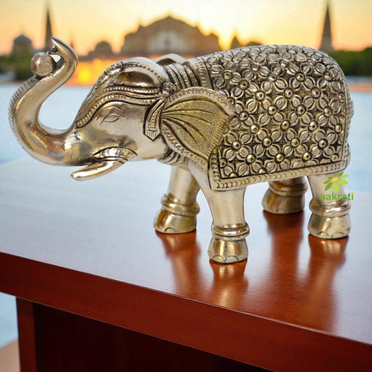 Brass Sculpture of elephant in antique finish for gift Aakrati