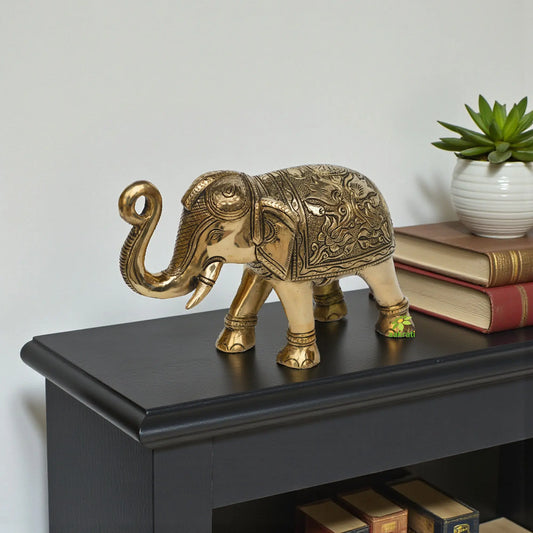 Decorative Brass made hand Carved elephant figure for home decoration/gift Aakrati