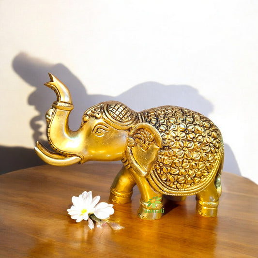 Brass Made hand carved decorative elephant figure for home/office decor