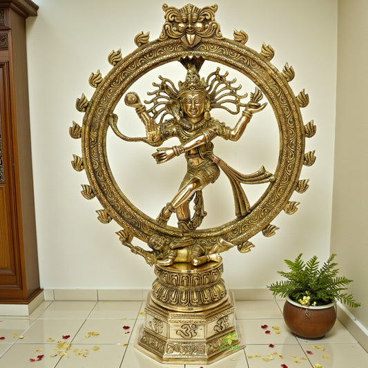 Lord Natraj brass made decorative hand carved event decor statue