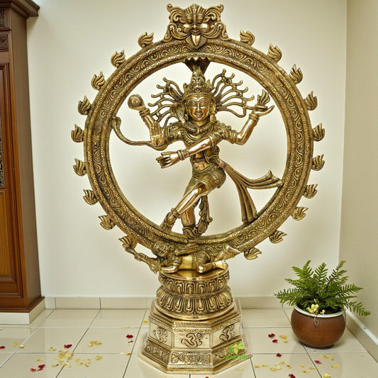 Lord Natraj brass made decorative hand carved event decor statue Aakrati
