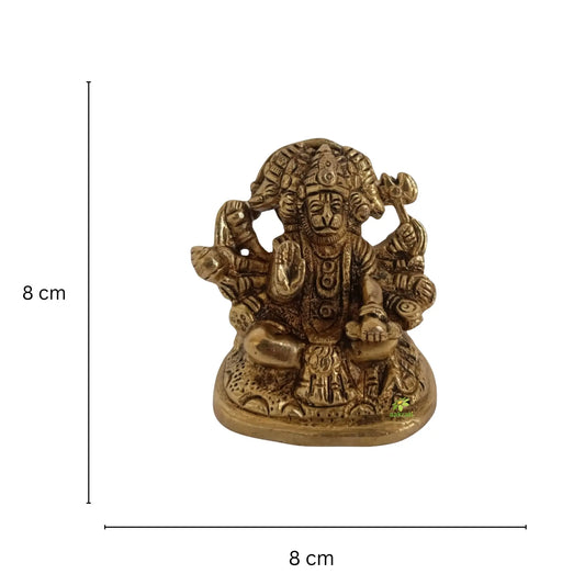 Aakrati Gloss Antqiue Small Sitting five face Hanuman Figurine For Office or Home and worship Aakrati