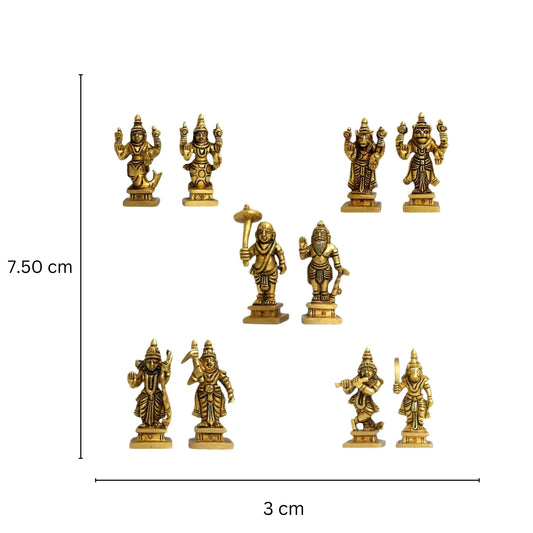 Vishnu Dashavatar Idols - Dasavatharam of Lord Vishnu Statues Ten Incarnations Avatars Aakrati