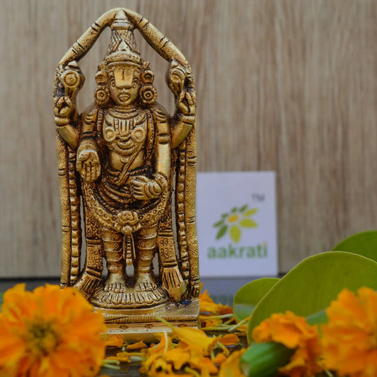 Tirupati Balaji Statue of Brass - A Divine Home Decor Sculpture - Hindu Religious Figure Aakrati
