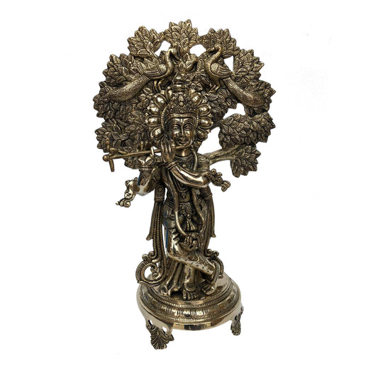 Krishna statue with tree | Bhagwan krishn idol | home decor, office decor | Garden decor | Murti figure