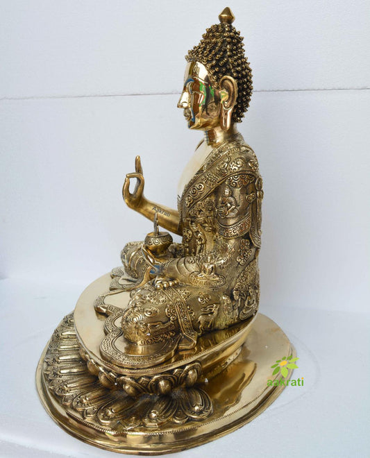 Buddha Meditation metal brass bronze finish Showpiece, Home Decor Items, Brass Buddha Statue, Home Decor Accessories