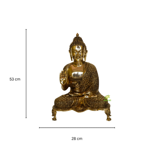 Large Size Blessing Buddha - Brass Statue