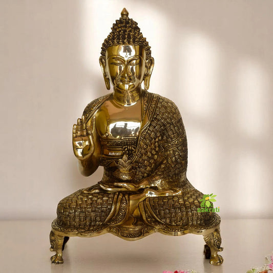 Large Size Blessing Buddha - Brass Statue Aakrati