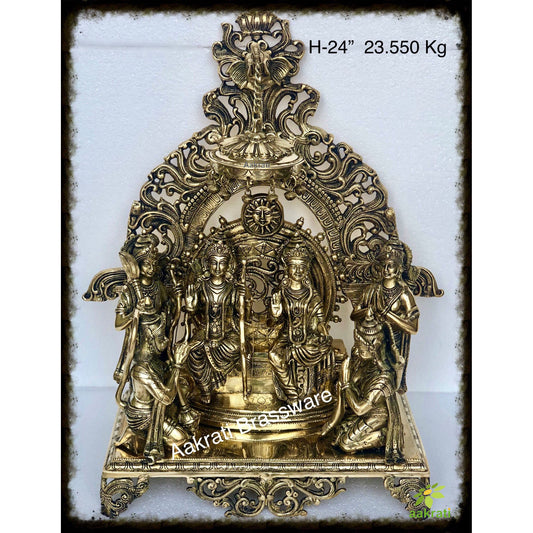 Ram Family, rama Pariwar, Ramdarwar, Ram Panchayat Temple worship brass Murti Statue Aakrati