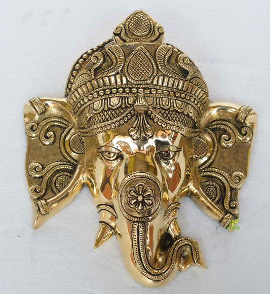 Ganesh Face Wall Decor Wall hanging brass decoration door hang metal Figure Aakrati