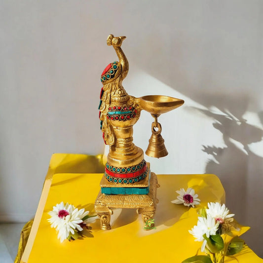 Brass Peacock Statue for home decoration and table decoration Aakrati