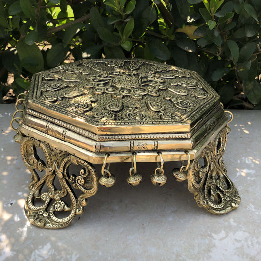Chowki - Chowki - Brass corner stand - Metal Stool
