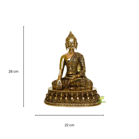 Lord Buddha Statue Handmade figurine brass bronze home decor Aakrati