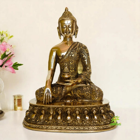 Lord Buddha Statue Handmade figurine brass bronze home decor Aakrati