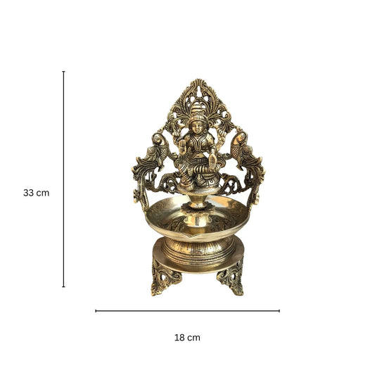 Laxmi ji big large diya oil lame indian religious handmade worship metal craft Aakrati