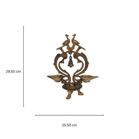 Indian Brass Bird Oil Lamp Brass Diya for Diwali Decorations Aakrati