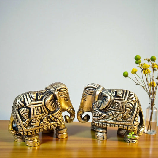 Brass elephant for vastu and decor- unique gift and craft by Aakrati Aakrati