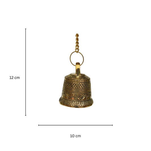 Hanging bell made in brass metal for home temple Aakrati