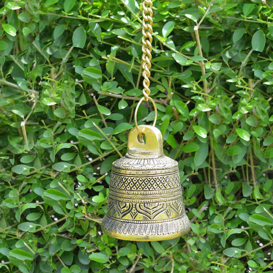 Hanging bell made in brass metal for home temple Aakrati