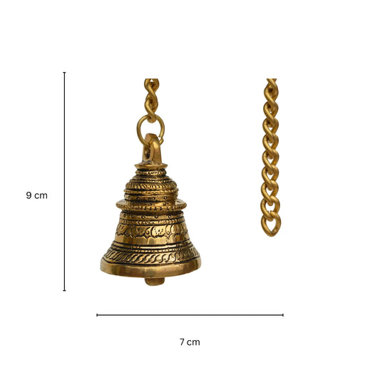Metal brass bells for hanging in temple and home Aakrati