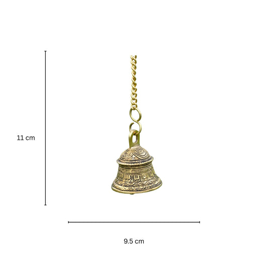 Brass hanging metal bells for religious and decor or gift use Aakrati