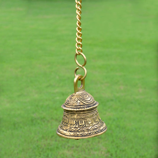 Brass hanging metal bells for religious and decor or gift use Aakrati
