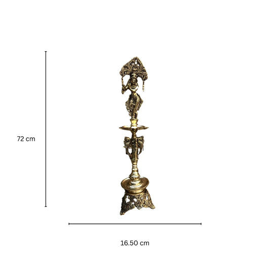Large Size Fluting Krishna Lamp, Indian Decor Diya, Indian Homeware Aakrati
