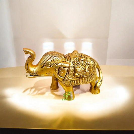 Handmade handicrafts metal brass elephant figure Aakrati
