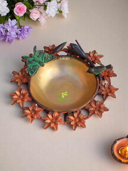 Lotus leaf Decorative Urli for Diwali decor Living room decorative for Centre table, Diwali Gift, Housewarming gift
