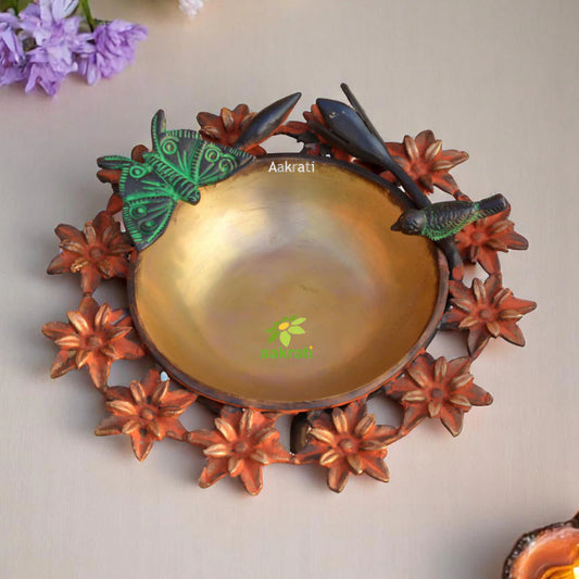 Lotus leaf Decorative Urli for Diwali decor Living room decorative for Centre table, Diwali Gift, Housewarming gift