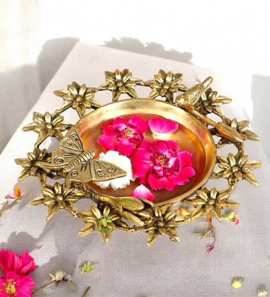 Decorative Urli Lotus leaf for Diwali decor Living room decorative for Centre table, Diwali Gift, Housewarming gift Aakrati