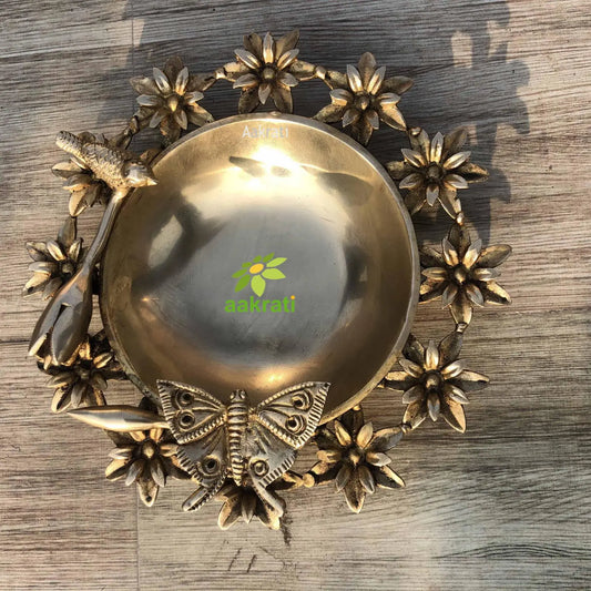 Decorative Urli Lotus leaf for Diwali decor Living room decorative for Centre table, Diwali Gift, Housewarming gift Aakrati