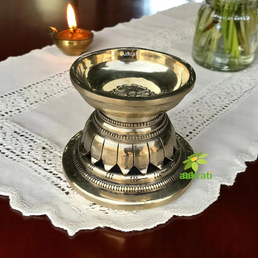 Bowl, diya candle holder, table decor showpiece unique gift of brass by Ashopi Aakrati