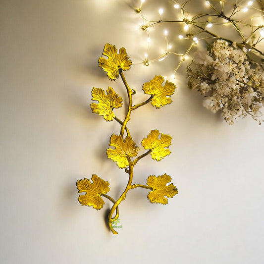 Wall decorative brass leaf - metal home wall decor unique for gift