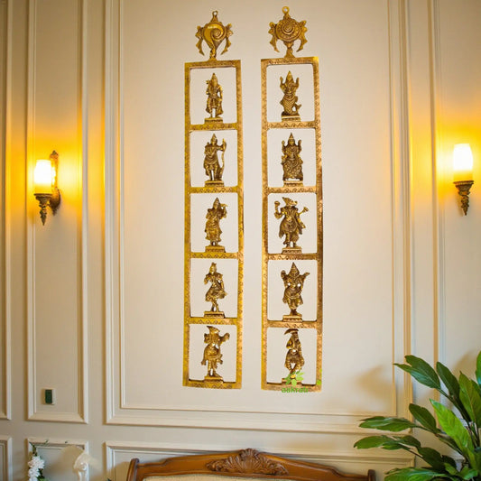 Wall hanging Lord Vishnu Dusavtarm plate, Rare wall decor Religious figure Aakrati