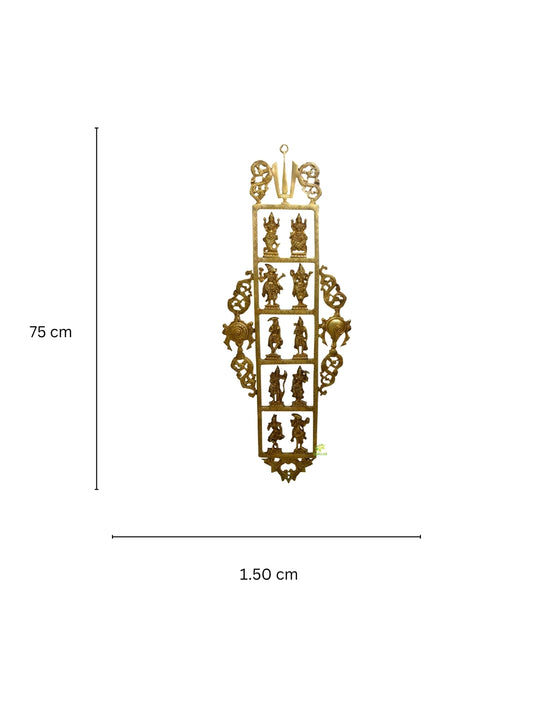 Lord Vishnu Ten Avtar for wall hanging, Rare Brass metal Sculpture