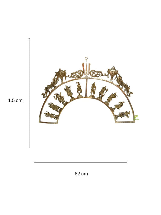 Ten Avtars of Vishnu in brass made, Unqiue Wall decor figure for home and office Aakrati