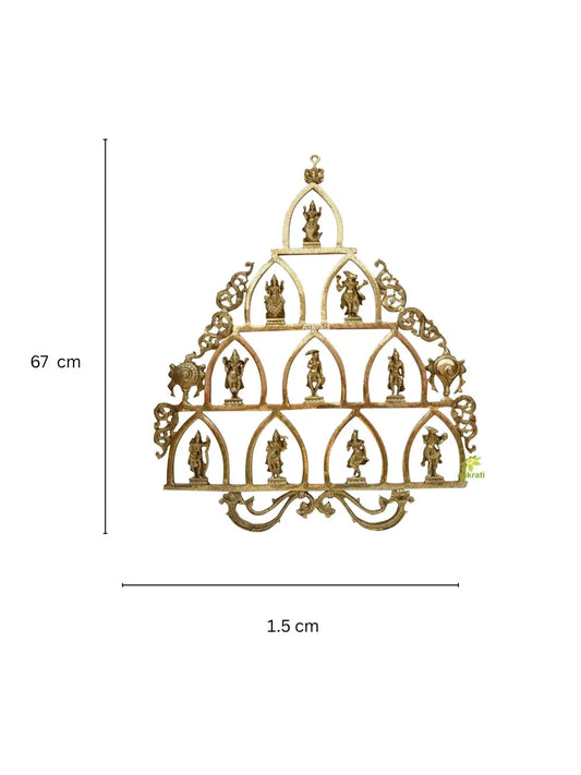 Dashavatara -Ten Incarnations- Avatars of Lord Vishnu - Brass Statue - Home Decor Aakrati