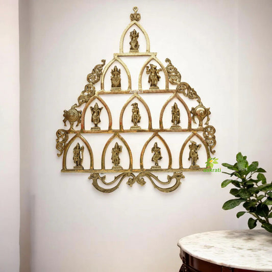 Dashavatara -Ten Incarnations- Avatars of Lord Vishnu - Brass Statue - Home Decor