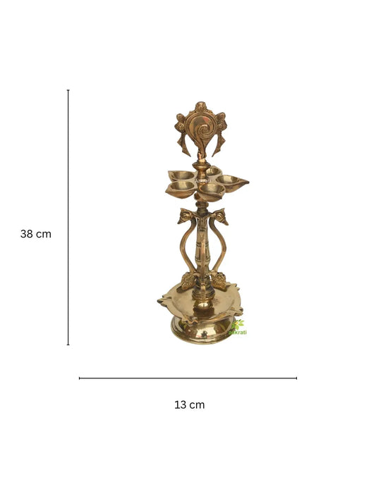 Brass Diya for puja - Oil lamp Stand Pooja Aakrati