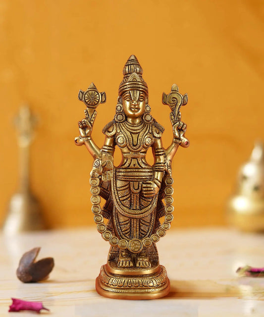 Brass Balaji Statue Statue with Yellow |Religious Statue| |Temple decor| |Gift item| |Brass Statue| Aakrati