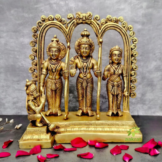 Brass hindu deity god lord Rama darbar statue religious craft decor 12 Aakrati