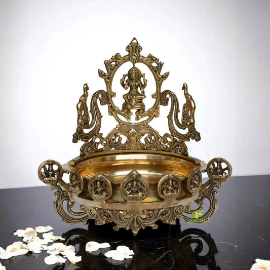 Traditional South Indian Hindu Urli Diwali Home Decor Urli With Laxmi Ji and Ashtha Lakshmi Aakrati