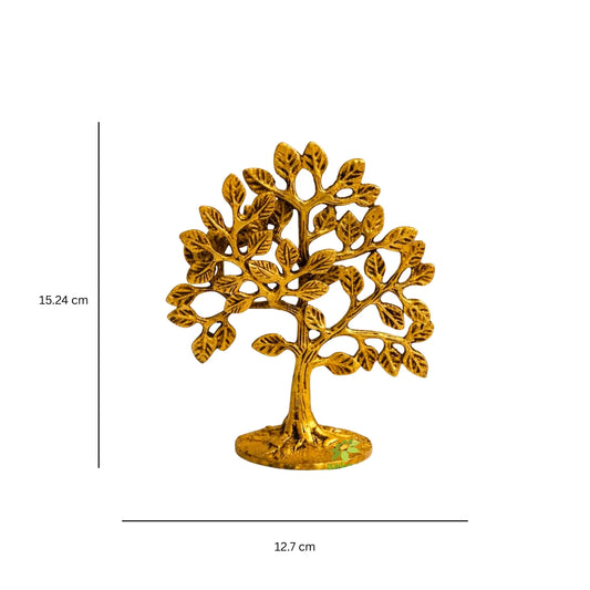 Brass Kalpavriksha Tree | Tree of Life Showpiece for Home Decor & VastuPremium Brass Kalpavriksha Tree |Vastu Positive Energy Decor |Festival Gift Item (Yellow,6 Inch) Aakrati