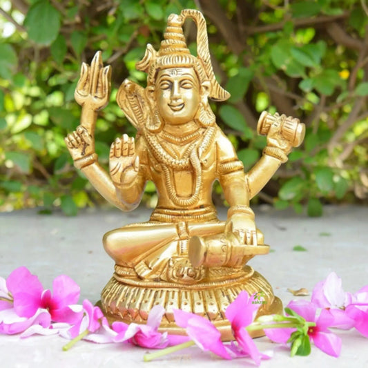 Statue Shiva Idol in Brass Bhagwan Bhole nath Shiva Giving Blessings for Good Luck,Health and Wealth Aakrati